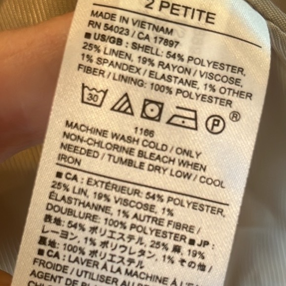 Banana Republic Blazer New Beige with Thin Silvery Blue White Stripe - Picture 16 of 16